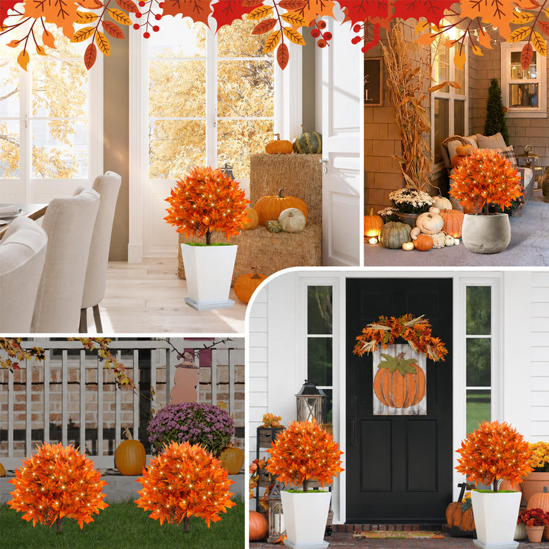 🍂Light-Up Autumn Maple Tree – LED Fall Tree Ornament（2pcs）