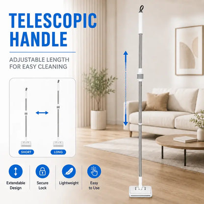 🔥 49% OFF Telescopic Cloth-Clamp Mop – Reach More, Clean With Less Effort