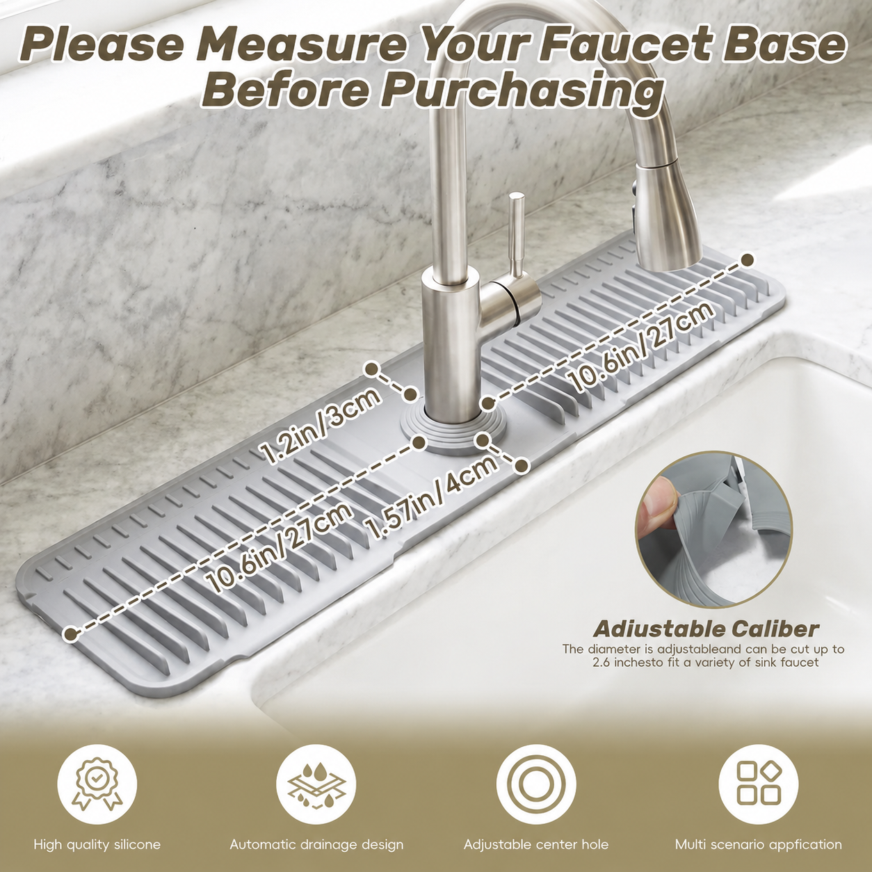 ✨ Self-Draining Faucet Mat – Keep Your Sink Counter Dry & Organized 48% OFF