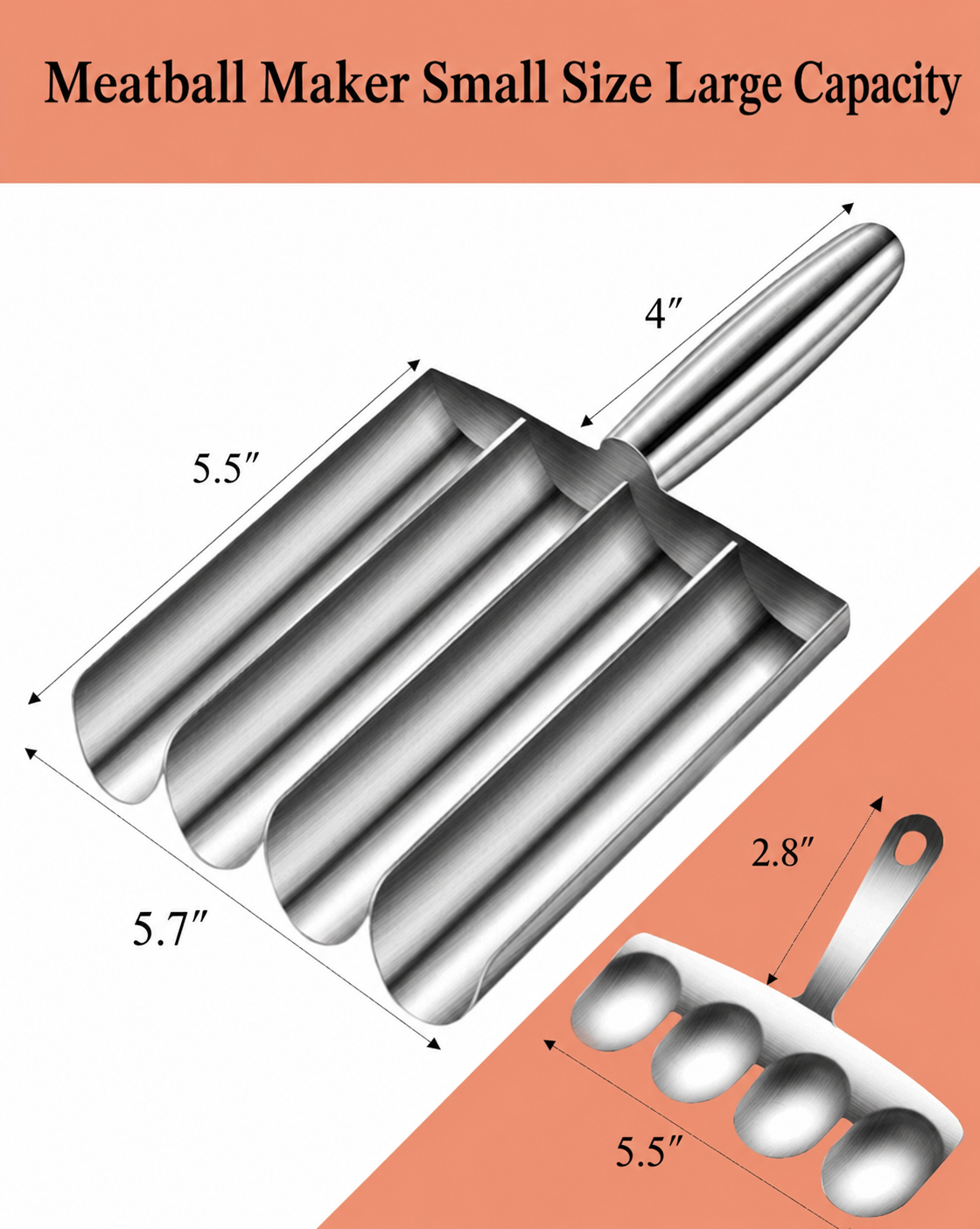 🍖 Stainless Steel Meatball Maker – Perfectly Shaped Meatballs in Seconds