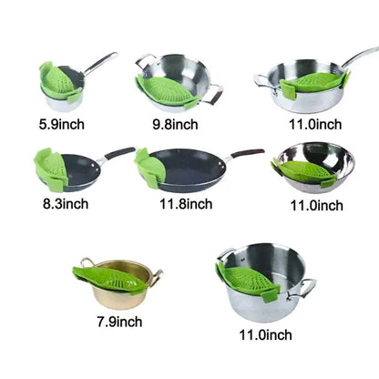 🍝 Clip-On Silicone Pot Strainer – Drain Pasta Fast Without A Bulky Colander