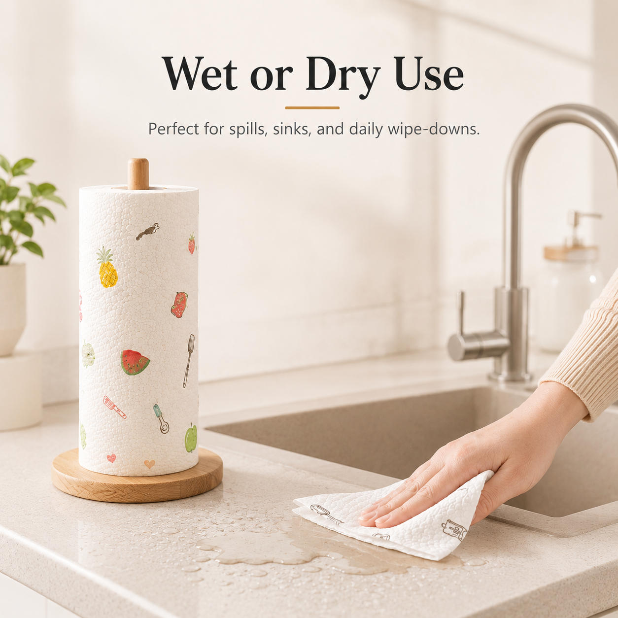 🍳 49% OFF 50-Sheet Kitchen Cleaning Cloth Roll – Thick, Absorbent & Wet/Dry Use