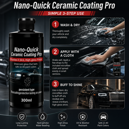 🔥 49% OFF✨ Nano-Quick Ceramic Coating Pro – High-Gloss Water-Repellent Car Paint Coating