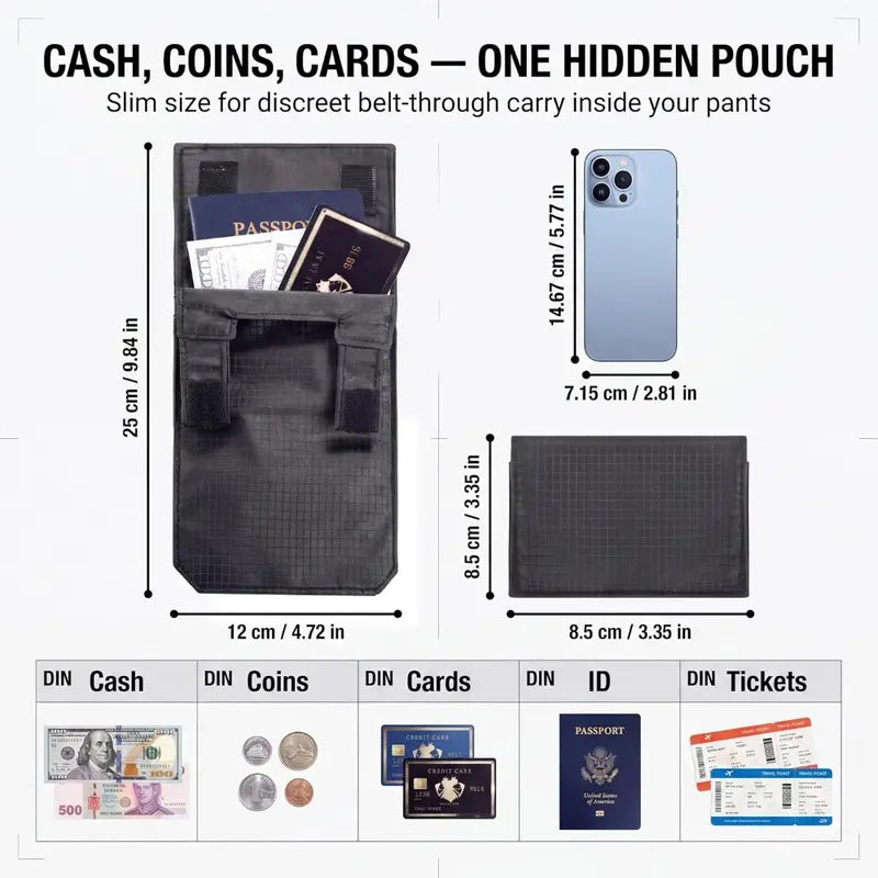 🔒 49% OFF Hidden Belt Travel Pouch – Keep Cash & Passport Out of Sight