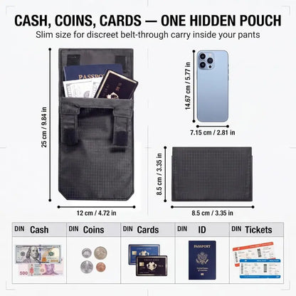 🔒 49% OFF Hidden Belt Travel Pouch – Keep Cash & Passport Out of Sight