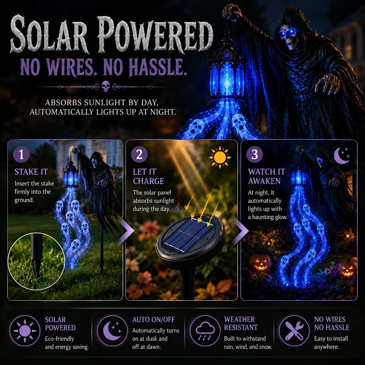🎃45% OFF 3-Style Solar Halloween Spirit Yard Lights 👻 Bring Your Yard to Life After Dark