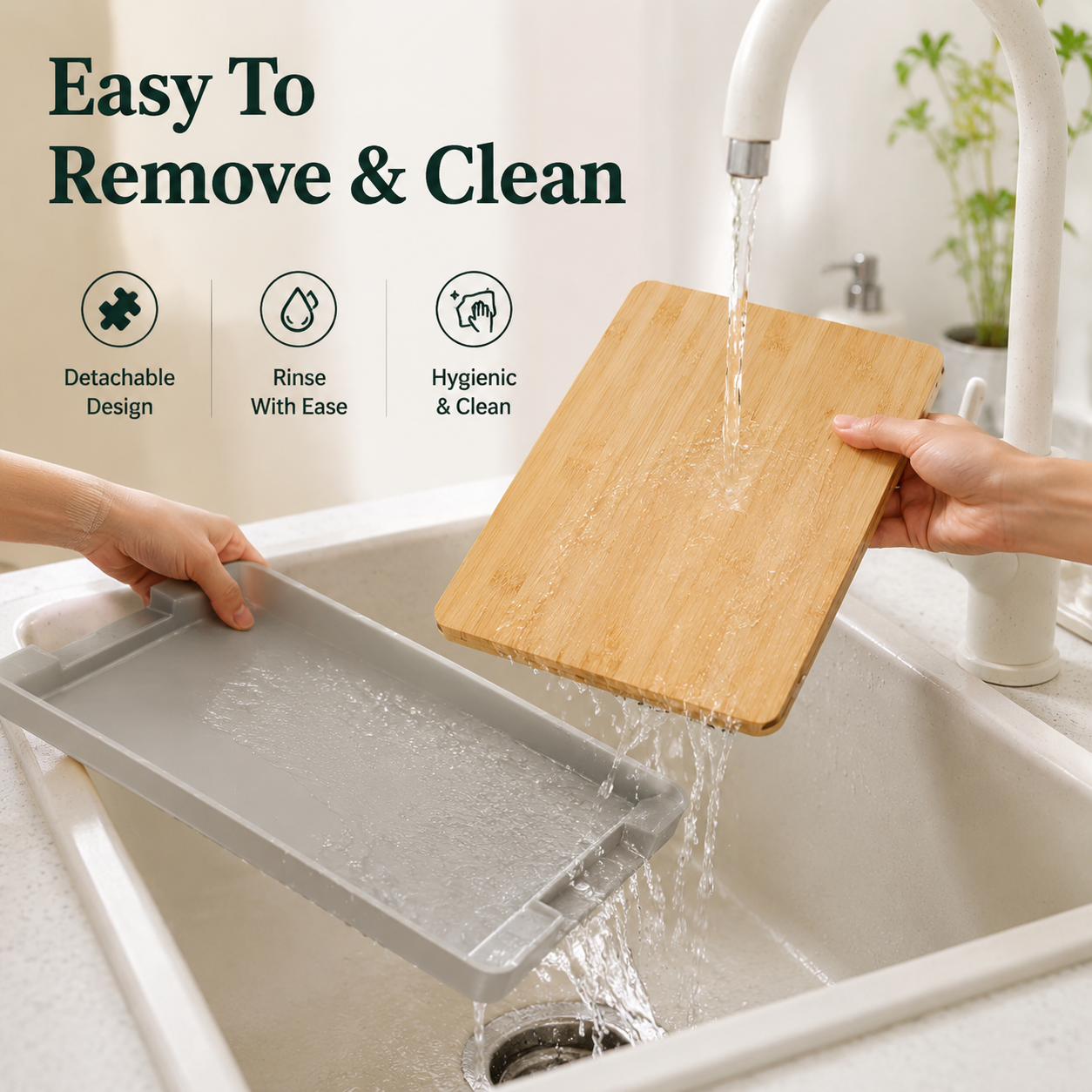 Cutting Board Drawer Set with Tray and Lid