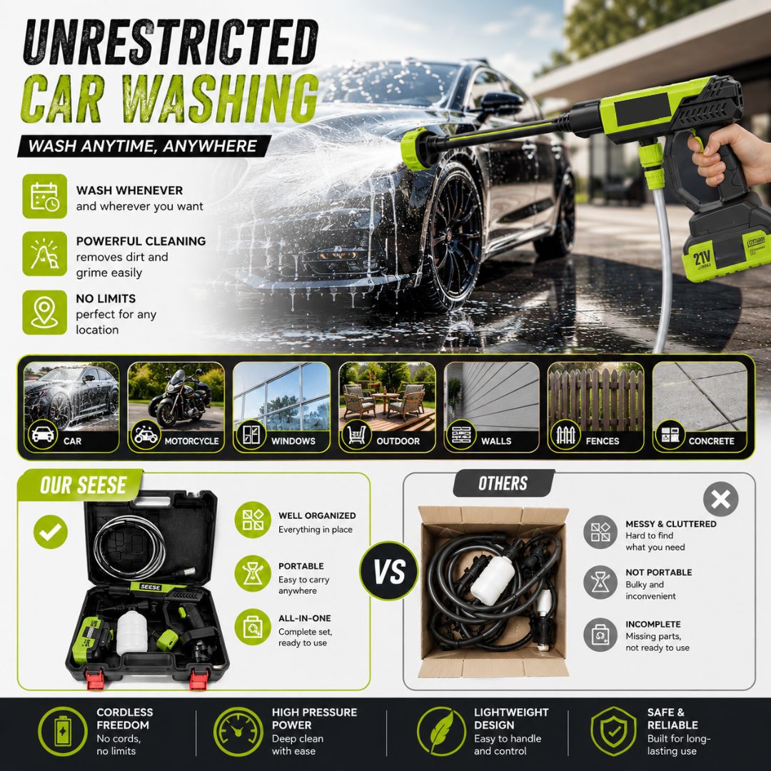 🔥 LIMITED-TIME 50% OFF! 🚗 Cordless High-Pressure Car Washer – Powerful Cleaning Anywhere 💦