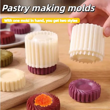 🥮 50% OFF 3-Pack Pastry Mold Set – Make Beautiful Cookies, Mooncakes & Dessert Cups Easily