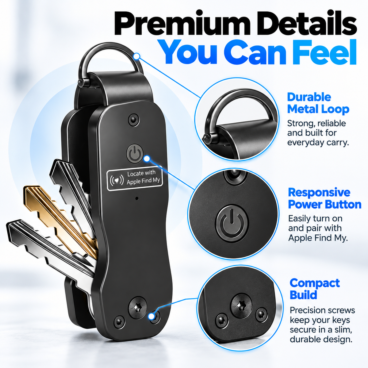 🔑 Smart Key Organizer With Find My Compatibility — Keep Keys Neat & Easier To Locate