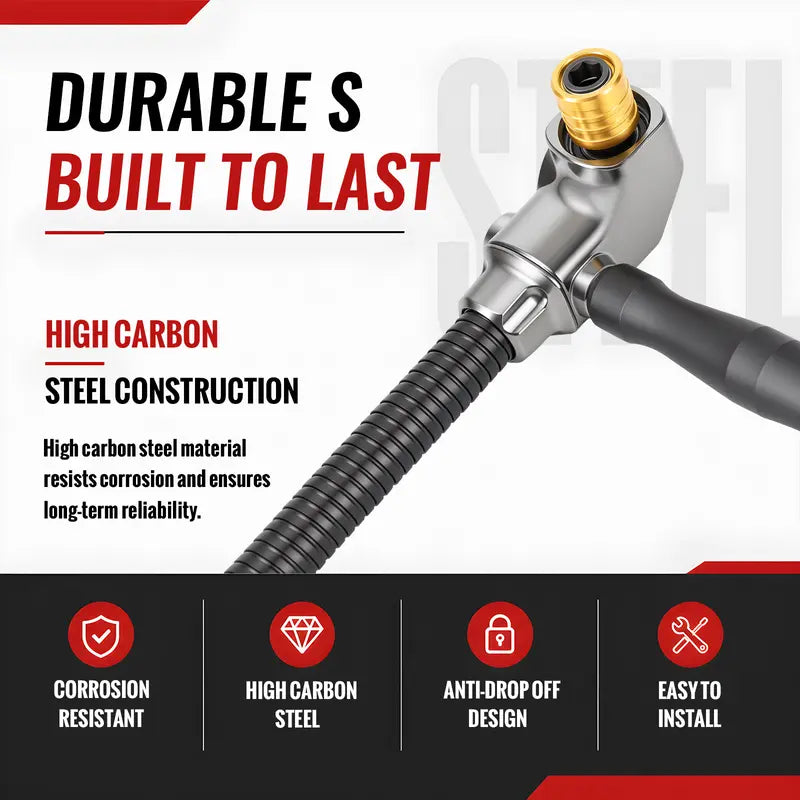 🔧 50% OFF Flexible Right Angle Drill Extension — Reach Screws Your Drill Can't