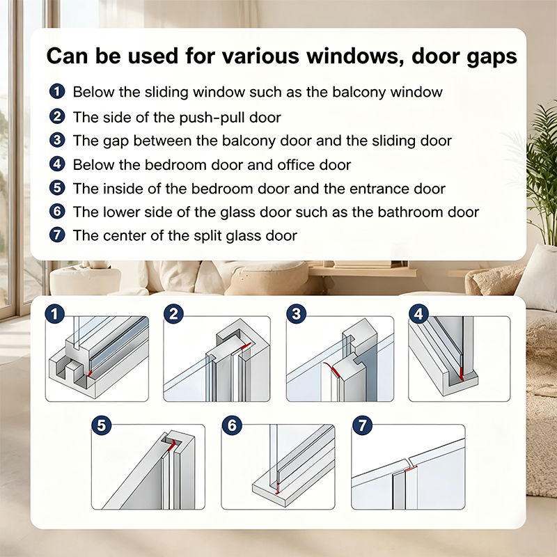 🔥 50% OFF 2 Pack-Transparent Door & Window Sealing Strip 🏠 Helps Block Drafts, Dust & Bugs