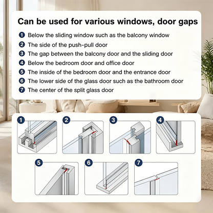 🔥 50% OFF 2 Pack-Transparent Door & Window Sealing Strip 🏠 Helps Block Drafts, Dust & Bugs
