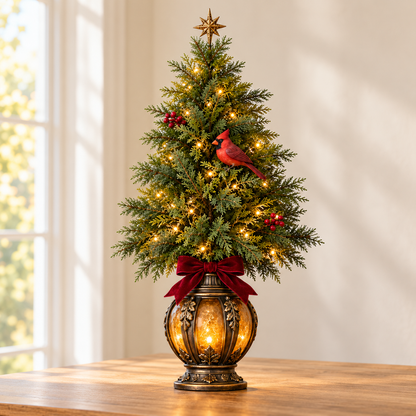 🐦🎄 Cardinal Glow Trees™ | Lighted Christmas Lantern Decor