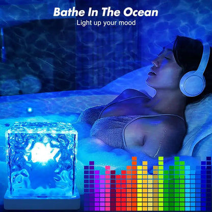 🌊 50% OFF Water Ripple Projector Lamp — 16 Colors, Remote Control & Dreamy Ocean Light Effects
