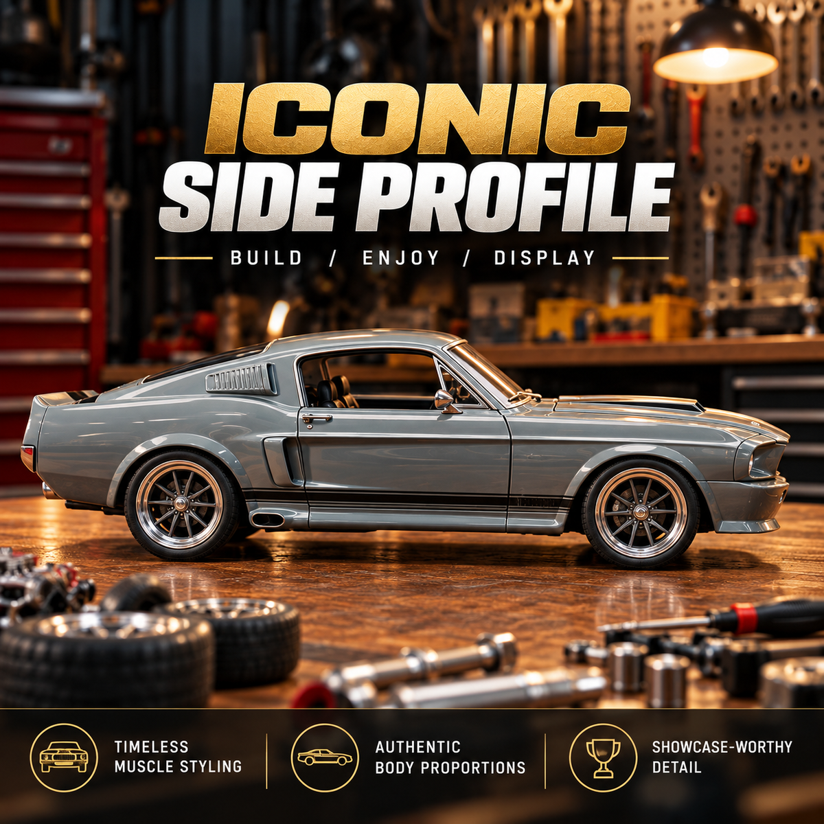 🔥LAST DAY 49%🏎️ 1967-Inspired GT500 Fastback DIY Model Car Kit – Build & Display