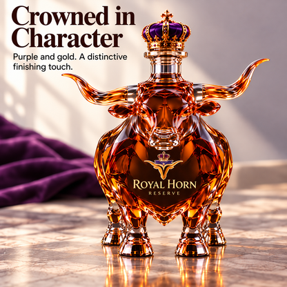 🐂 Texas Longhorn Collector’s Bottle 👑 Sculpted Display & Gift Box