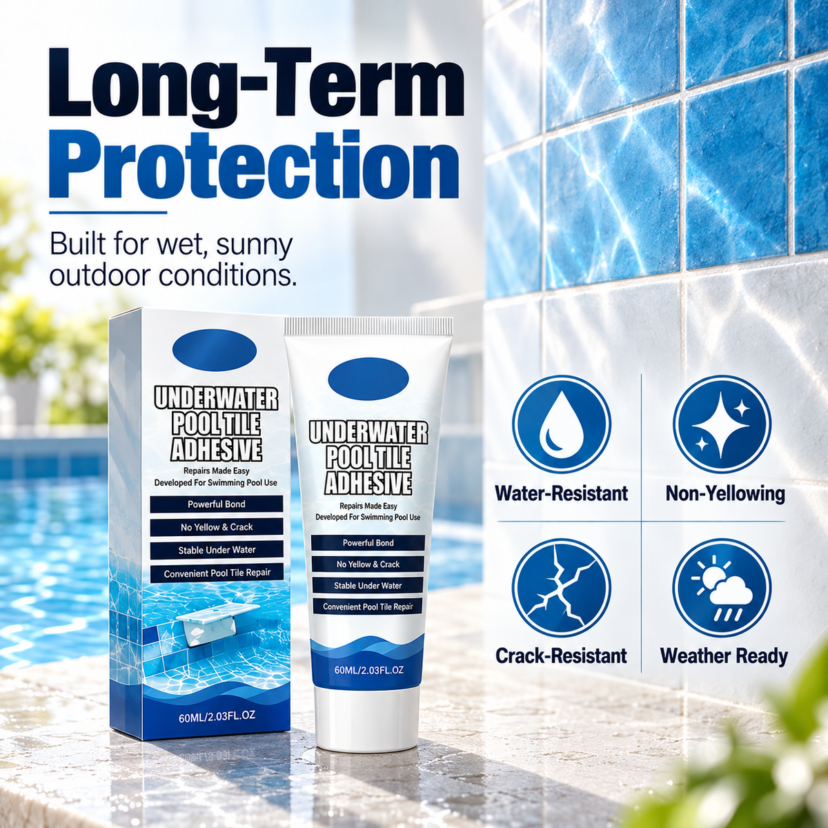 💧 Waterproof Underwater Swimming Pool Tile Repair Adhesive Glue 🏊‍♂️