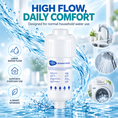 ✨ High-Flow Tap Water Sediment Filter | Tool-Free Inline Pipeline Purifier with Visual Clear Housing 🚰