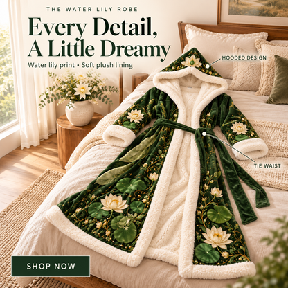 🌸Floral Hooded Robe with Plush Lining