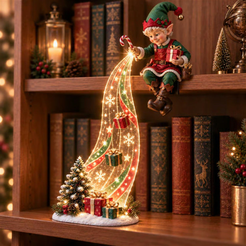 🎄 50% OFF Christmas Shelf Edge Lighted Scene Decor ✨ Create A Magical Holiday Corner At Home