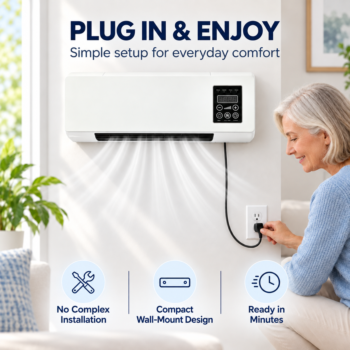 ⚡ FINAL SALE 50% OFF – Wall Mounted Fan & Heater With Remote Control