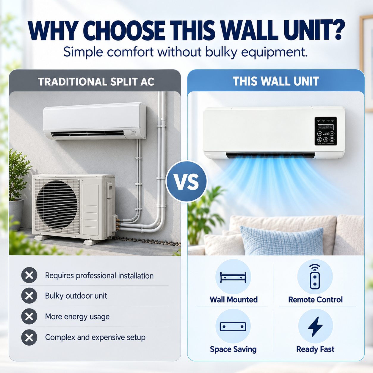🔥 49% OFF 2-in-1 Wall-Mounted Heating & Cooling Unit – Comfort All Year