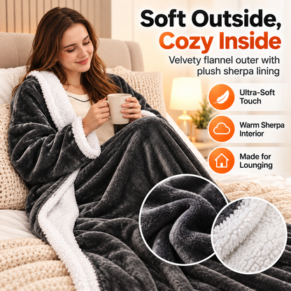 🔥62% OFF Wearable Heated Blanket with Sleeves – 8 Heat Levels & 6 Timer Settings
