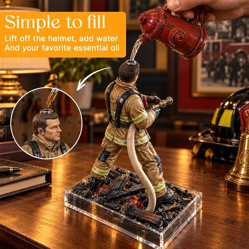 🚒 Firefighter Humidifier – Realistic Fire Hose Mist & Warm LED Light 💨✨