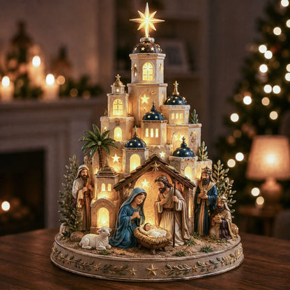 🔥 50% OFF ✨ Bethlehem Nativity Church Light Tower – Bring the Spirit of Christmas Home