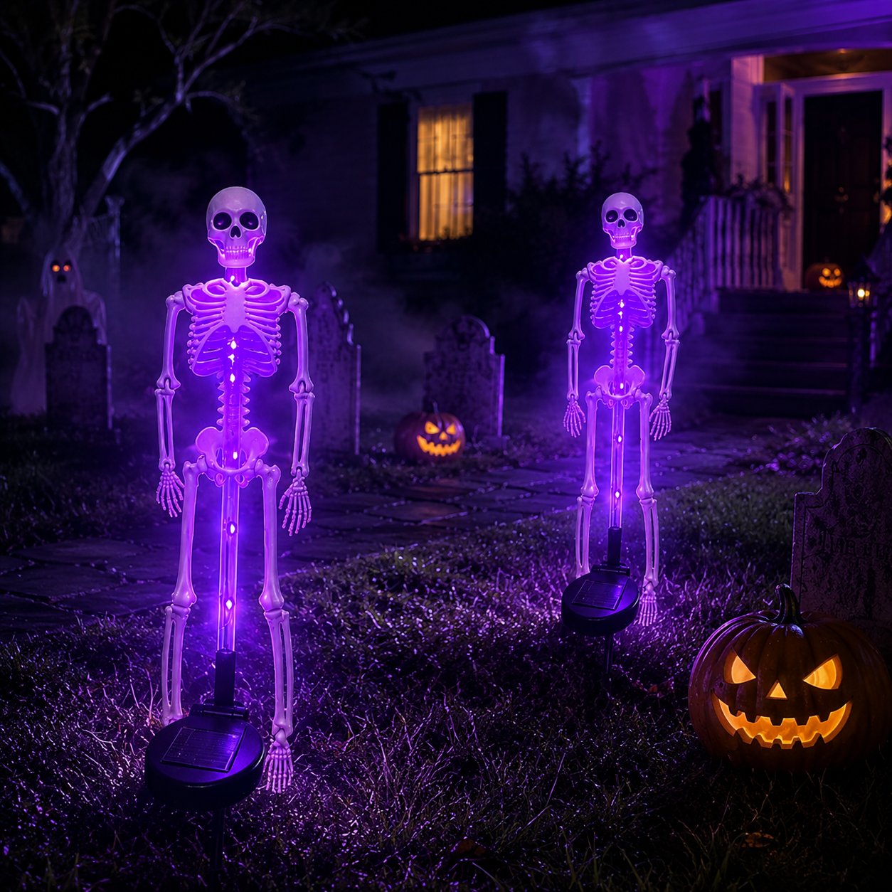 💀 Solar Skeleton Yard Stake – Halloween Outdoor Decor