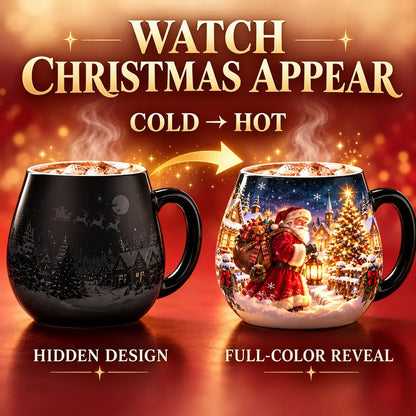⏳ Letzter Tag: 49 % Rabatt – ☕ Magic Heat-Revealing Christmas Village Coffee Mug (12 oz / 350 ml) with Santa Reveal 🎅