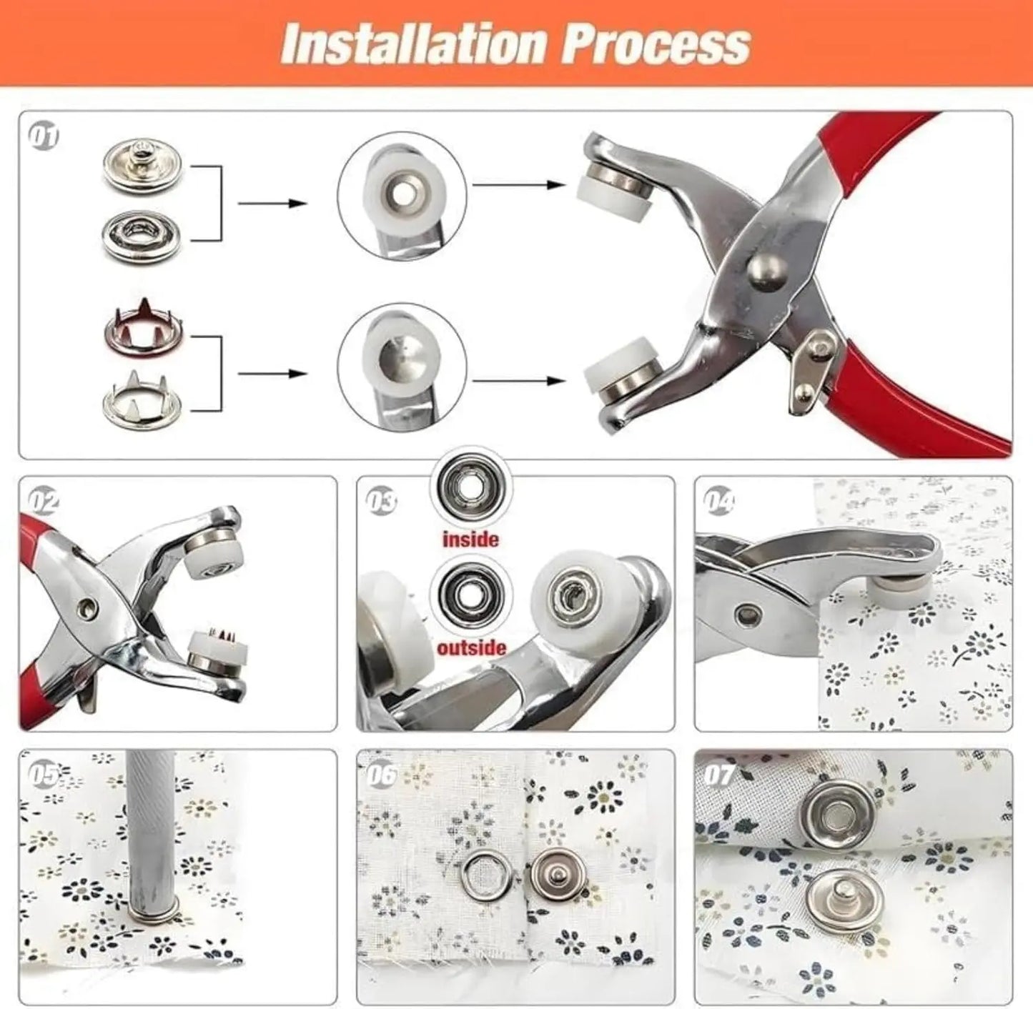 🔥 49% OFF Snap Button Pliers Kit ✨ Easy DIY Fastener Tool for Clothing & Sewing