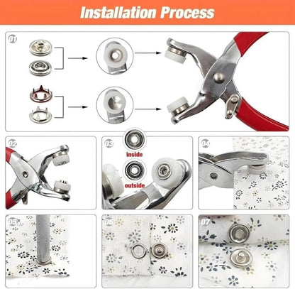 🔥 49% OFF Snap Button Pliers Kit ✨ Easy DIY Fastener Tool for Clothing & Sewing