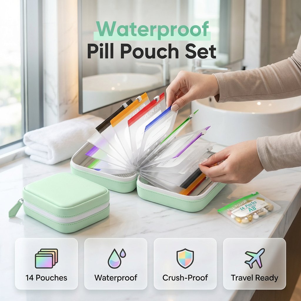 🔥 Special Offer 💊 14-Pouch Binder Pill Organizer – Stay Organized at Home & On the Go ✨