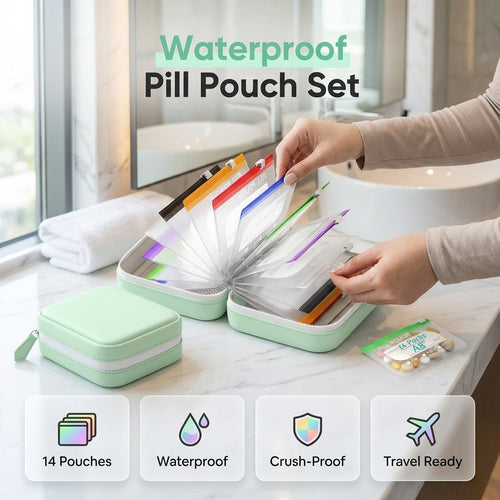 🔥 Special Offer 💊 14-Pouch Binder Pill Organizer – Stay Organized at Home & On the Go ✨