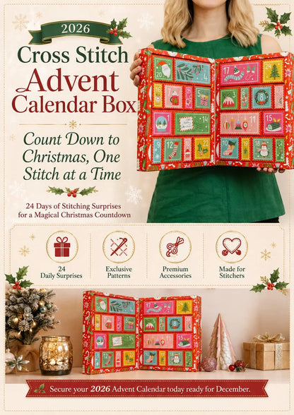 🔥 Last Day 50% OFF - 🎄🧵 2026 Cross Stitch Advent Calendar Box | 24 Days of Stitching Surprises for a Magical December 🎁 ✨