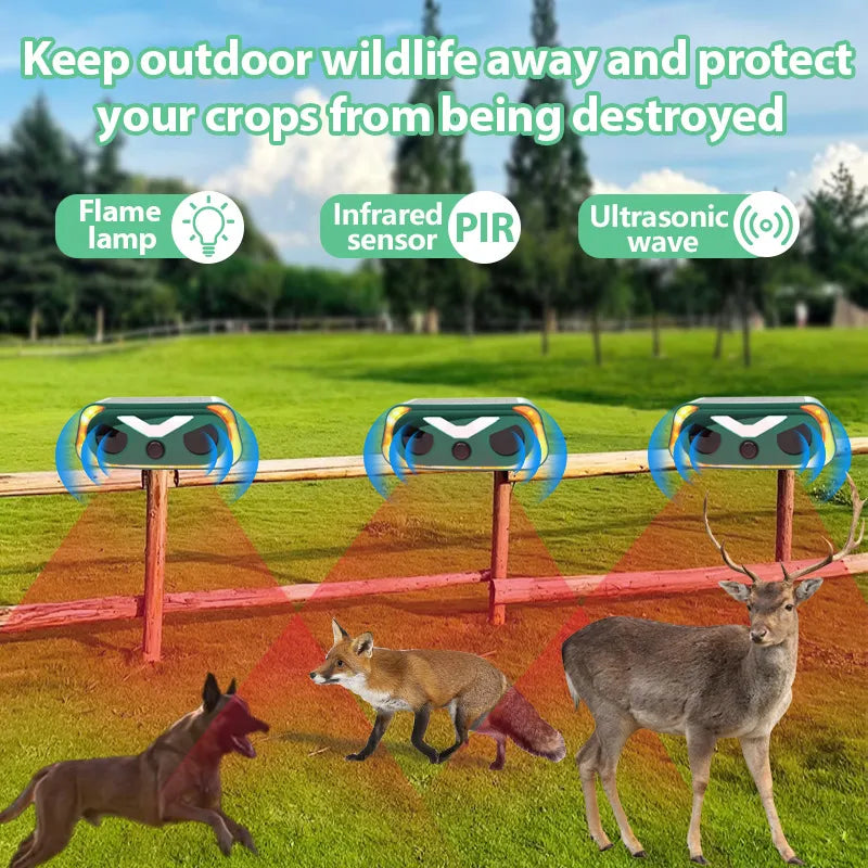 🔥 50% OFF – Solar Ultrasonic Animal Repeller with Motion Sensor & LED Flash