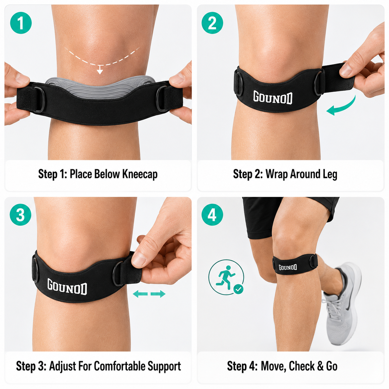 Adjustable Patella Knee Strap – Stay Supported Through Every Run & Workout