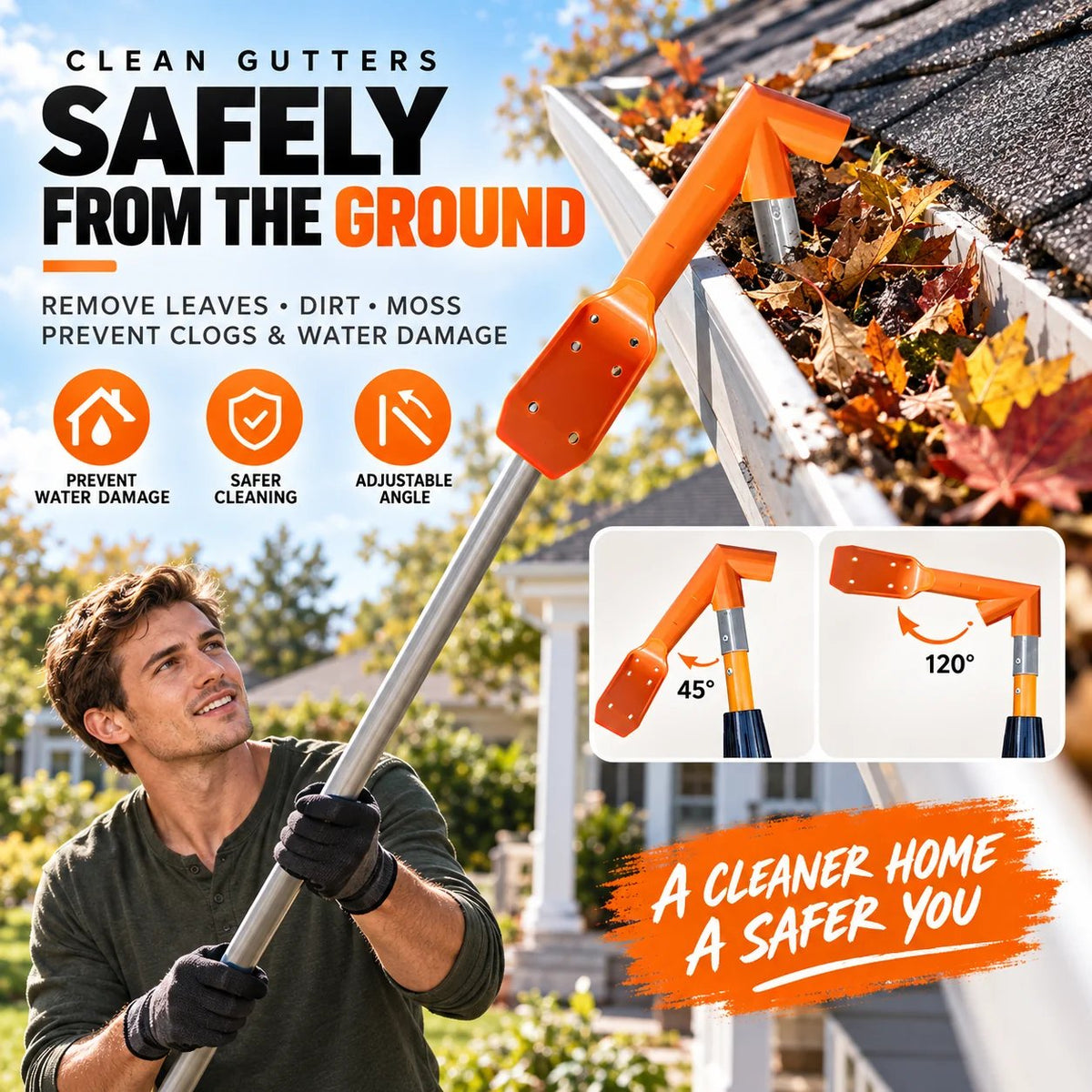 📍🔧 LIMITED‑TIME 50% OFF! ✨ No-Climb Gutter Cleaning Tool丨Excluding rod