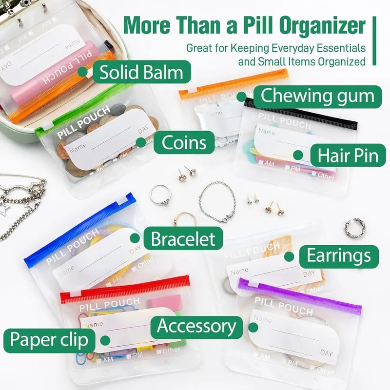 🔥 Limited-Time Deal 💊 14-Pouch Portable Pill Organizer – Stay Organized at Home or On the Go ✨