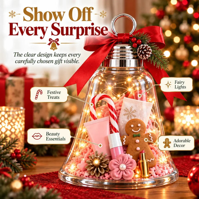 🔔 Fill-Your-Own Christmas Gift Box – Clear DIY Holiday Surprise Container for Small Gifts