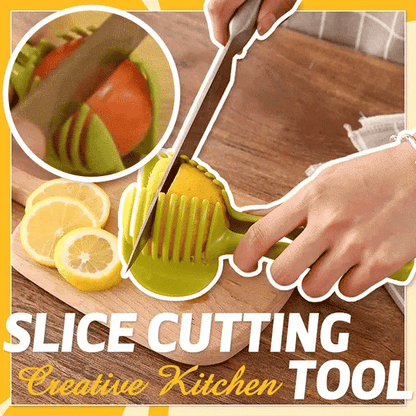 🍅 49% OFF Vegetable Slicing Guide 🔪 8-Slot Kitchen Cutting Tool & Food Tongs