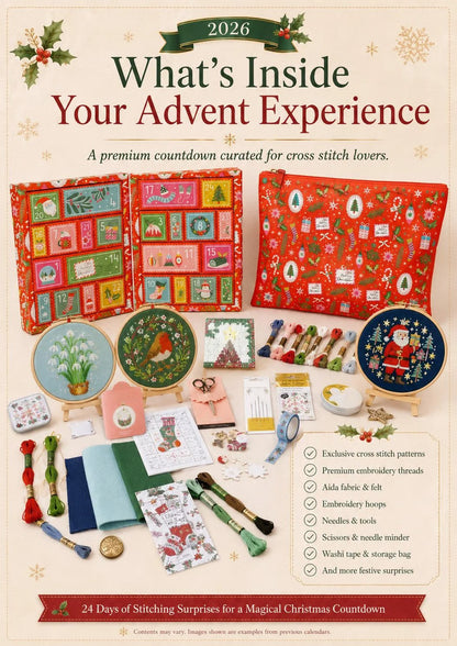 🔥 Last Day 50% OFF - 🎄🧵 2026 Cross Stitch Advent Calendar Box | 24 Days of Stitching Surprises for a Magical December 🎁 ✨