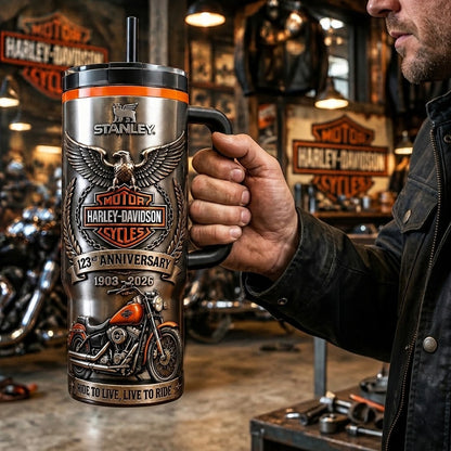 🦅 123rd Anniversary Tumbler (1903–2026) – Celebrate the Spirit of the Open Road 🏍️
