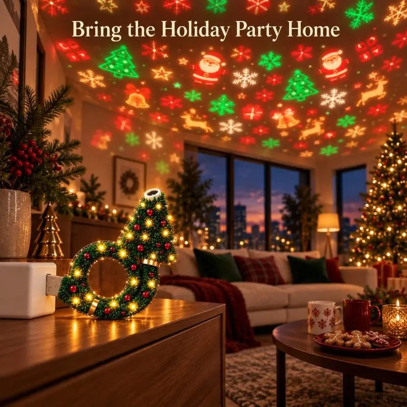 🎄 50% OFF Christmas Projector Night Light ✨ USB Holiday Wall Projector