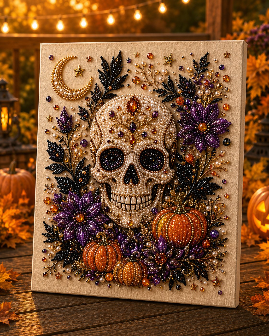 💥 Last Day 51% OFF – 👻✨ Halloween Pearl Art DIY Kit – Turn Tiny Pearls into Spooky-Cute Magic