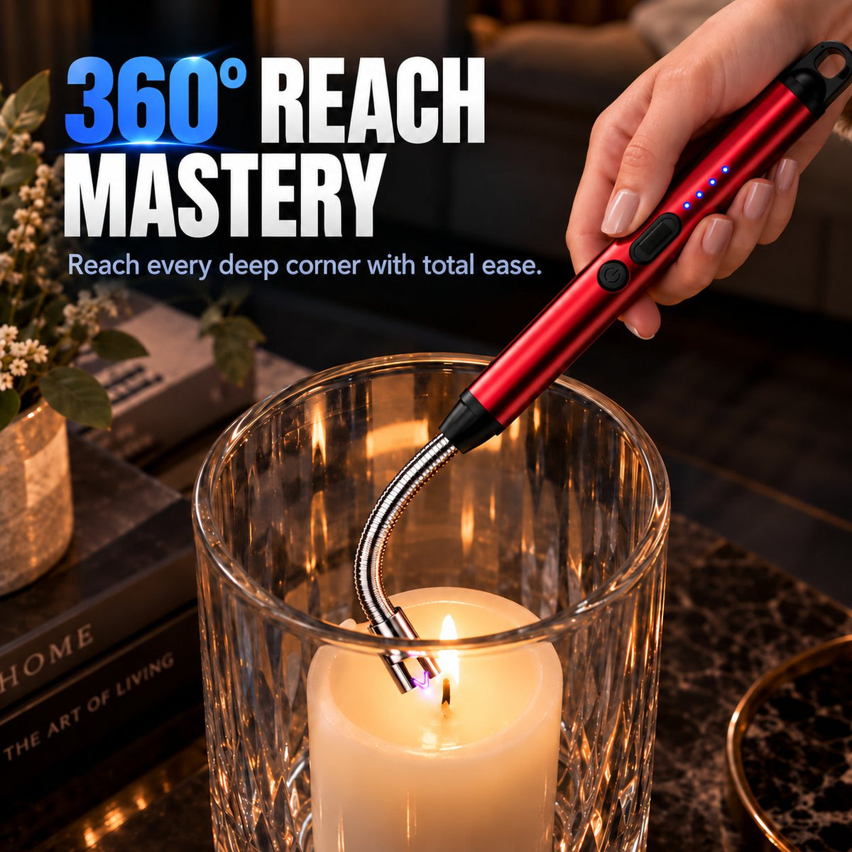 🔥Universal 360-Degree Flexible Pulse Arc Lighter with LED Battery Indicator and Windproof Design