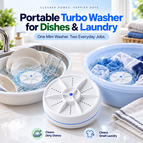 🔥LIMITED-TIME 50% OFF! 🌀 Portable Ultrasonic Vortex Turbine Mini Washing Machine💧