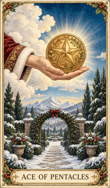 Last Day 49% OFF🎉-🔮  Complete 78-Card Christmas Holiday Tarot Deck with Guidebook & Gift Box 🎄